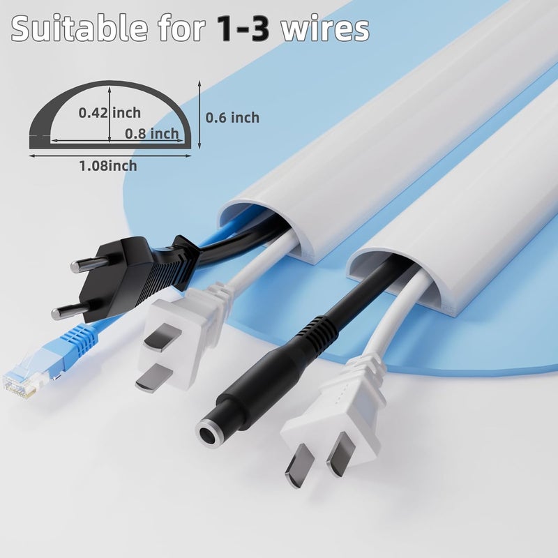 KAYLEINSTER 39" Cord Hider for Wall Mounted TV,Adhesive Cable Hider for Wall,Cord Covers Raceway Kit for Wires Hider,Flexible Silicone Cable Concealer for Home Office,W 1.08"× H 0.6" - Image 4